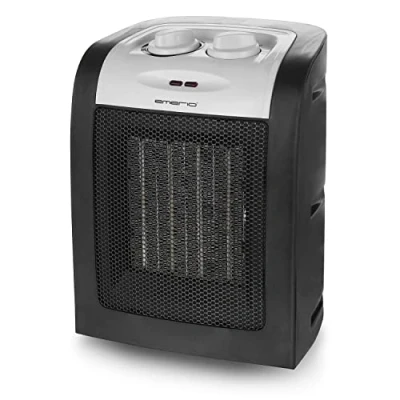 Imagen de Emerio calefactor de cerámica ECO 1800 W, dos niveles potencia, funcionamiento bajo consumo mediante elemento PTC (cerámica), termostato, con interruptor seguridad, función