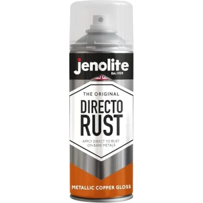 Imagen de JENOLITE Directorust Pintura Metálica Brillo COBRE en aerosol multisuperficie Imprimador, capa base y superior todo uno 400ml