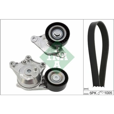 Imagen de INA 529 0358 10 Juego de correas trapeciales poli V Revisar/sustituir poleas libres del alternador PEUGEOT: 2008 Familiar, 208 I Hatchback