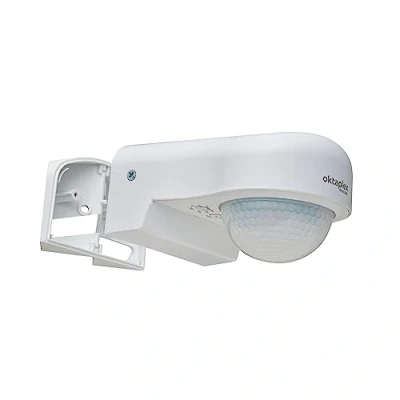 Imagen de Oktaplex Set de 2 Don Sensor Movimiento Exterior 230V IP65 240 infrarrojo Ajustable 10m Alcance Blanco Incl. Soporte esquinero