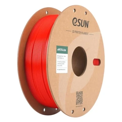 Imagen de eSUN PETG Filamento 1.75mm, de Alta Dureza, Carrete 1KG (2.2 LBS) Impresión 3D para Impresoras 3D,Rojo Sólido