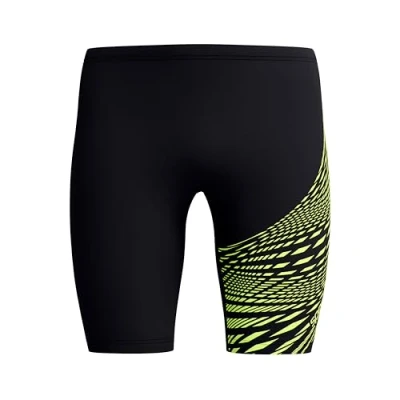 Imagen de Speedo Medley Logo Jammer para Hombre, Black/Hyper Yellow, 26