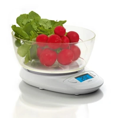 Imagen de Balanza de cocina digital con BOL Laica KS1019 colo blanco 5 kg,, gran display retroiluminado. Encendido y apagado automático, función TARA.