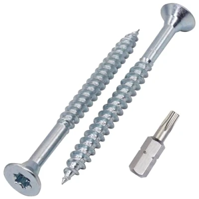 Imagen de SKIR&#039;CO (10 uds) tornillos para madera de acero galvanizado, 6,0 x 70 mm, Torx cabeza avellanada, aglomerado, parcialmente roscados