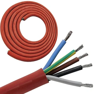 Imagen de Cable de silicona 5 x 2,5 mm zuschnitt (5 m) Sauna Resistente al calor y Ideal para uso en la