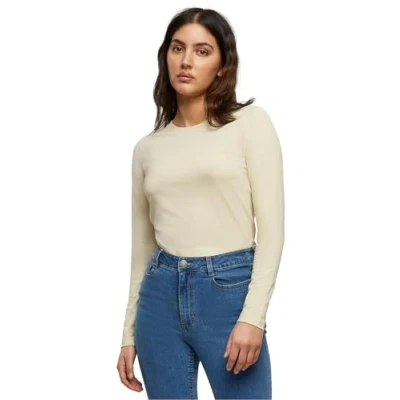 Imagen de Build Your Brand By261 ladies Short Longsleeve Camiseta, Arena, XS para Mujer