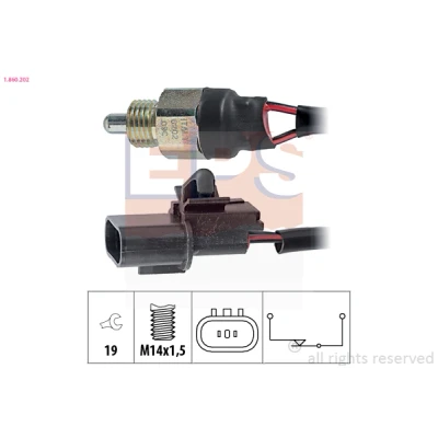 Imagen de EPS 1.860.202 Interruptor, piloto de marcha atrás Made in Italy OE Equivalent MITSUBISHI: L200 III Pick up, PAJERO Sport 1 SUV, 2
