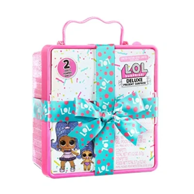 Imagen de L.O.L. Surprise! Present Surprise Deluxe Edición Limitada Regalo temático de fiesta pijamas con 2 muñecas, ropa y accesorios Serie Muñecas coleccionables para niños a partir 3 años