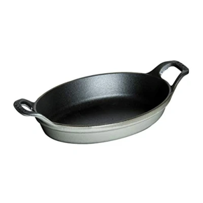 Imagen de Staub ミニ オーバル ディッシュ Fuente Ovalada apilable, Hierro Fundido, Gris Grafito, 15 cm