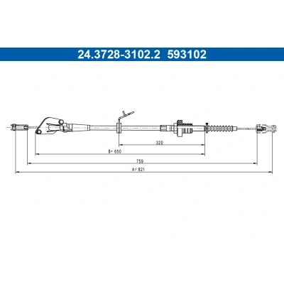 Imagen de ATE 24.3728 3102.2 Cable de Embrague HYUNDAI: i10 I
