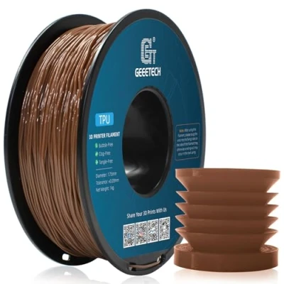 Imagen de GEEETECH Filamento de TPU 1,75 mm marrón, flexible para impresora 3D, 1 kg, carrete