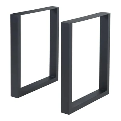 Imagen de [en.casa] Set de 2 Patas Mesa Makers Conjunto Pies Mueble DIY con Niveladores Estilo Atemporal Acero Sinterizado 72 x 60 cm Negro