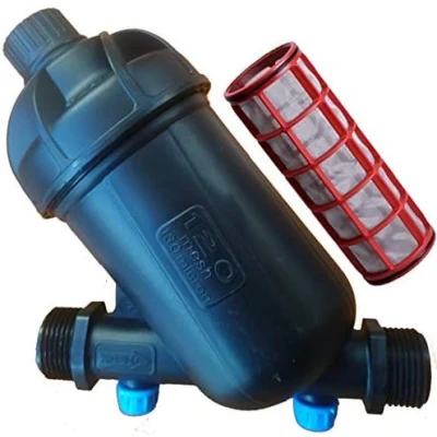 Imagen de Suinga FILTRO de MALLA 3/4&quot; para tubería 25mm. Utilizado en instalaciones RIEGO y POR GOTEO. Rosca macho con capacidad filtrado 120 Mesh.