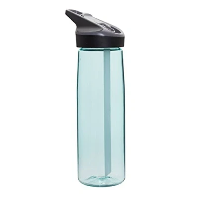 Imagen de LAKEN Botella de Agua Tritan con tapón deportivo Jannu Boca Ancha (0.75L Azul Claro) Cierre Seguridad y Pajita Incluidos Reutilizable, Reciclable, Ideal para Niños Adultos