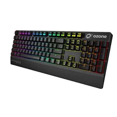 Imagen de Ozone Gaming Gear Strike Pro Spectra OZSTKPROSPECTRAUSRD Teclado mecanico RGB, Switches Cherry MX, Layout Americano, numerico, Color Negro