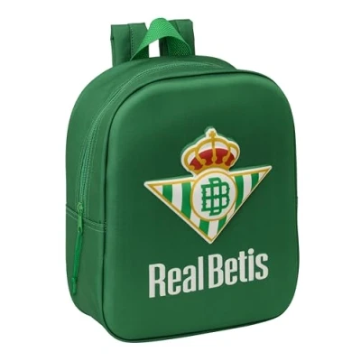 Imagen de Safta REAL BETIS BALOMPIÉ 3D Mochila de Guardería 3D, Adaptable a Carro, Fácil Limpieza, Ideal para Niños Diferentes Edades, Cómoda y Versátil, Calidad Resistencia, 22x10x27 cm, Color Verde