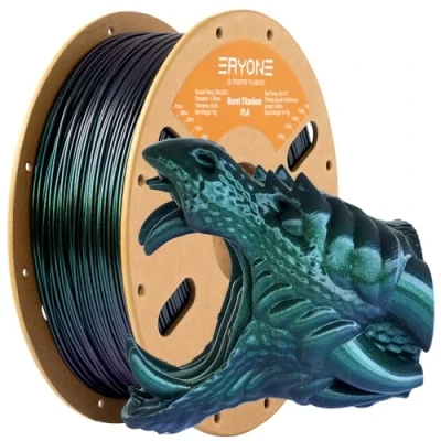 Imagen de ERYONE Burnt Titanium PLA Filament 1.75mm +/ 0.03mm for 3D Printer, 1kg/Spool, Green