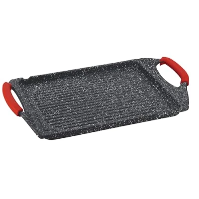 Imagen de Kamberg Plancha Grill 45 x 27 cm Fundición de aluminio Revestimiento tipo piedra Todos los fuegos incluyendo inducción Libre PFOA/PFAS
