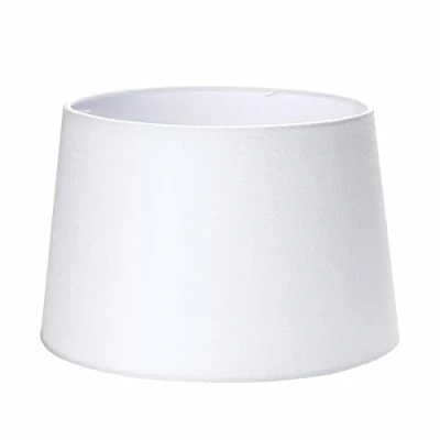 Imagen de pantalla de tela (40 cm diámetro inferior, 33 superior), altura 24 cm, soporte para casquillo E 27, repuesto lámpara pie, mesa, rectangular, blanca, redonda