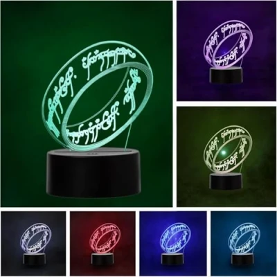 Imagen de Lampara LED Anillo Único El Señor de los Anillos ESDLA Cambia Color USB Luz nocturna y decoración