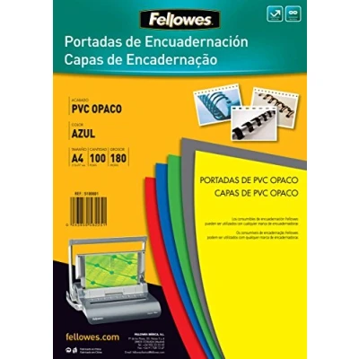 Imagen de Fellowes 5100601 Portadas para encuadernar de PVC opaco, A4, azul