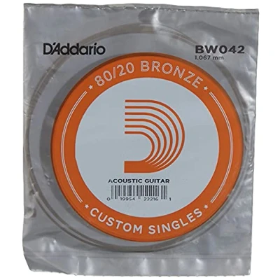 Imagen de D&#039;Addario BW042, cuerda individual para guitarra acústica, entorchada en bronce, .042