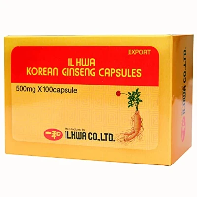 Imagen de Ginseng Coreano Ilhwa 500mg x 100 Cápsulas Producto Sin aditivos Vitalidad y Defensas Naturales Raíces Panax de Cultivo Propio Extracción Exclusiva TONG IL