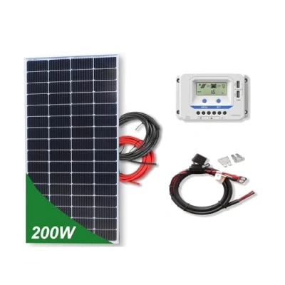 Imagen de Kit 200W PRO 12V panel solar placa monocristalina células PERC de alta eficiencia para caravanas autocaravanas