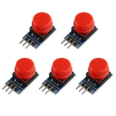 Imagen de HALJIA módulo de botón para teclado gran tamaño, bloque electrónico, simulación luz táctil, salida alto nivel Compatibile con Arduino (5 unidades)