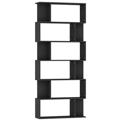 Imagen de vidaXL Estantería/Divisor de Espacios Contrachapada Negra 80x24x192cm Mobiliario Elegante Robusta Duradera Amplio Espacio Almacenamiento