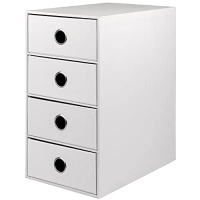 Imagen de Rössler Papier 1524452094 S.O.H.O. Caja de 4 cajones para DIN A5, con orificio agarre, edición especial blanco, 250 x 175 320 mm, 1 unidad