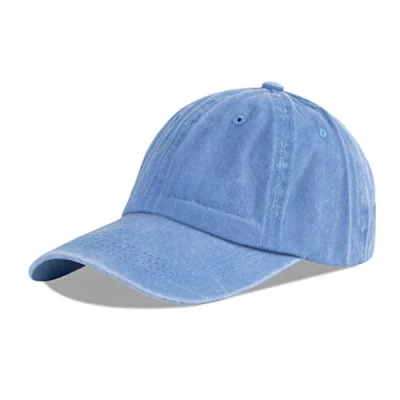 Imagen de LANGZHEN Gorra de béisbol Neutral 100% algodón Puro para Hombres y Mujeres lavando Vaquero Ajustable Sombrero papá (Azul Cielo, el Mismo tamaño)