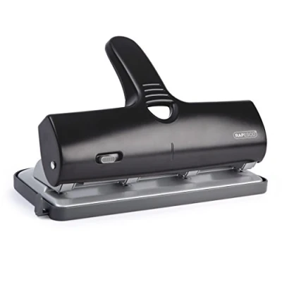 Imagen de Rapesco 1293 ALU 40 Perforadora de Gruesos 4 Agujeros, Hojas Capacidad, Negro