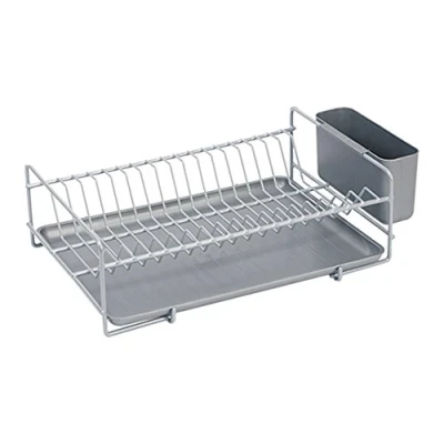 Imagen de Sauvic 89020 Escurreplatos Plano Plastificado Gris, Color 38,5 x 25 12 cm