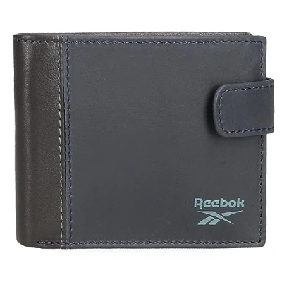 Imagen de Reebok Division Cartera Horizontal con Cierre de Clic Azul 11x8,5x1 cms Piel