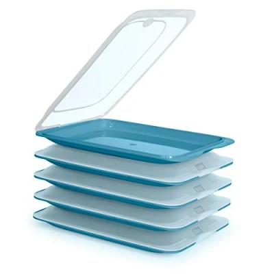 Imagen de Porta Embutidos y Alimentos Sistema Fresh, Conservación Optima de Lonchas en Nevera, Medidas 25.2 x 17 3.2 cm (5X Ocean)