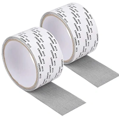 Imagen de ZEACCT 2 PCS Kit de Reparación pantalla ventana, Cinta 50 mm x m Reparacion Mosquiteras Fibra Vidrio Herramienta Reparar