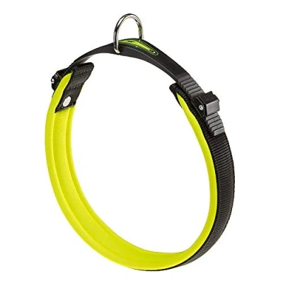 Imagen de Ferplast 75448428 Collar Ergonómico para Perros Ergocomfort Fluo C25/60, Sistema de Microrregulación, Suave Acolchado, Desenganche Rápido A: 52 x 60 Cm B: 25 Mm Verde Ácido