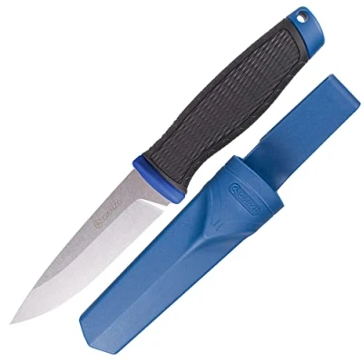 Imagen de Ganzo G806 BL Cuchillo de Hoja fija 8CR14 acero inoxidable Mango ergonómico antideslizante Camping Caza Pesca EDC al aire libre con vaina (Azul)