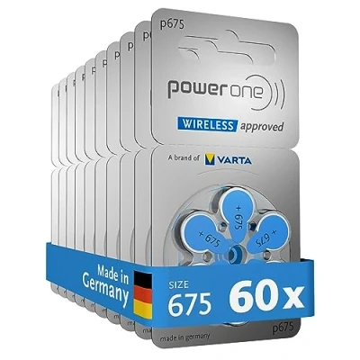 Imagen de VARTA PowerOne 675 Batería para audífonos, no Mercurio, 60 Unidades