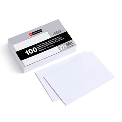 Imagen de Miquelrius Flashcards, 100 Fichas Lisas para Notas, Tarjetas Estudio, Papel Cartulina Offset de 200 g/m², Tamaño x 150 mm