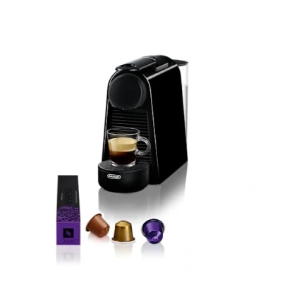 Imagen de Cafetera de cápsulas Nespresso® De&#039;Longhi Essenza Mini EN85.B, 1150 W, 19 bar, 0.6 l, Calentamiento 26 s, Apagado automático, Negro