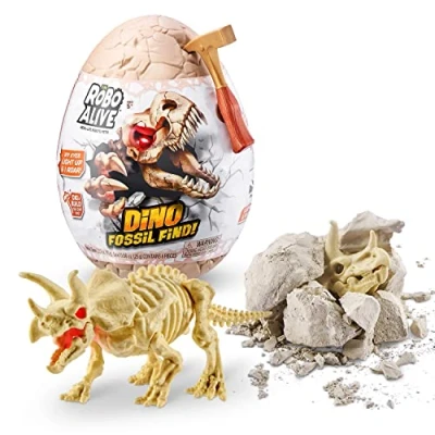 Imagen de Robo Alive Dino Fossil Find (Triceratops) Juguete robótico desmontable sorpresa con pilas, de ZURU