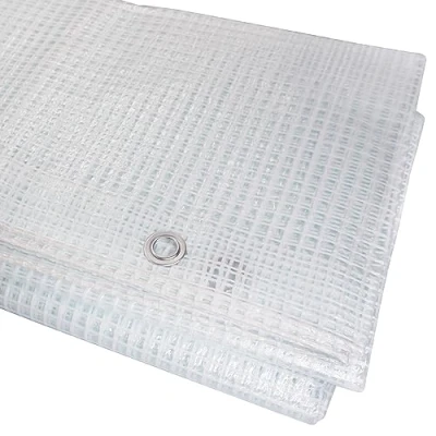 Imagen de lona transparente impermeable de 3 x m, malla transparente, lámina 100 g/m2, con ojales, protectora, cubierta para coche, multiusos