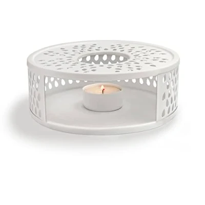 Imagen de Creano Calentador de acero inoxidable con soporte para velas té, estable, no se traquetea, apto todas las teteras