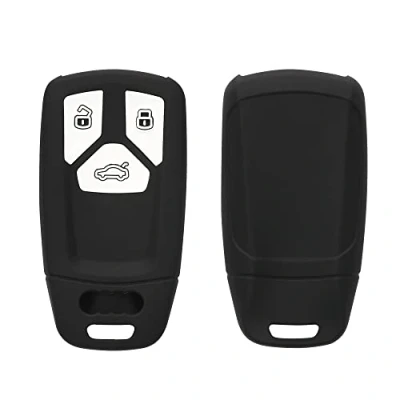 Imagen de kwmobile Funda Compatible con Audi Llave de Coche Smartkey 3 Botones (Solo Keyless Go) Carcasa Protectora Silicona para Case en Negro Mate