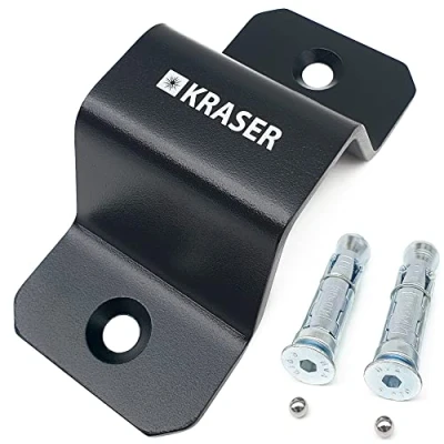 Imagen de KRASER KR49B Anclaje Suelo Antirrobo para Cadena Seguridad hasta ø49, Alta Seguridad, 2 Pernos Expansivos, Fijación Pared Parking Garaje Moto Remolque Scooter Bicicleta