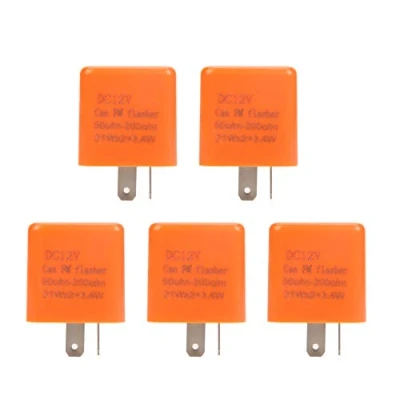 Imagen de 5pcs/set 12V 2 Pin Motocicleta intermitente Ajustable Flasher Relay LED Indicador de señal giro