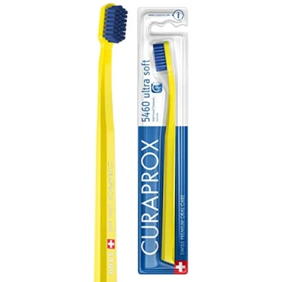 Imagen de Curaprox Cepillo dental CS 5460 Ultra Soft manual para adultos con cerdas CUREN Amarillo Azul