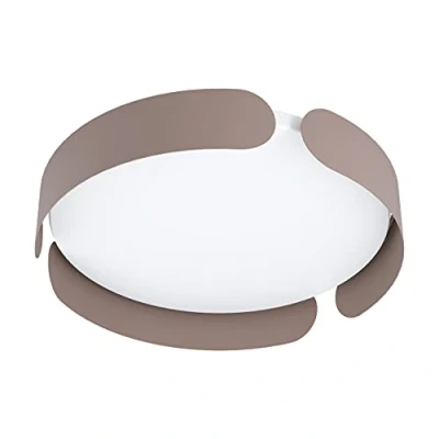 Imagen de Eglo LED lámpara de techo Valcasotto, 1 llama minimalista, salón metal en moca, plástico blanco, dormitorio blanco cálido